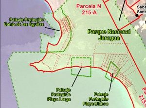 Ampliación del mapa anterior sobre el área lotificada. Más explicación en el texto (hacer clic para una vista ampliada)